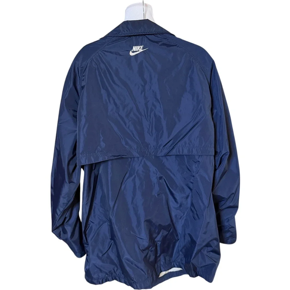 Nike Windbreaker Jacket Mens XXL Navy Blue Vintage 90s Y2K Striped Full Zip Coat